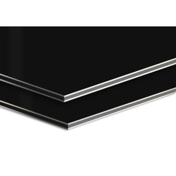 Panel dibond aluminio negro/negro - lámina de 0,21mm. - 150 x 305 cm. - caja de 2 planchas