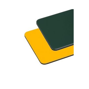 Panel dibond aluminio verde/amarillo - lámina de 0,30mm. - 150 x 305 cm. - caja de 2 planchas